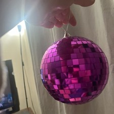Large Cerise Mirror Ball Disco Ball Hanging Disco Ball  Approximately 10cm