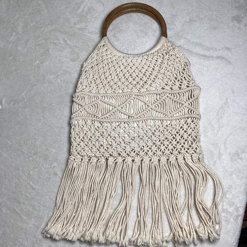 Boho cream macrame - boho, fringe
