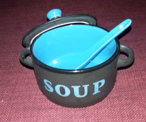 Soup bowl with spoon - spoon, lid