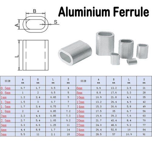 Aluminium swage crimps sleeves - aluminium,