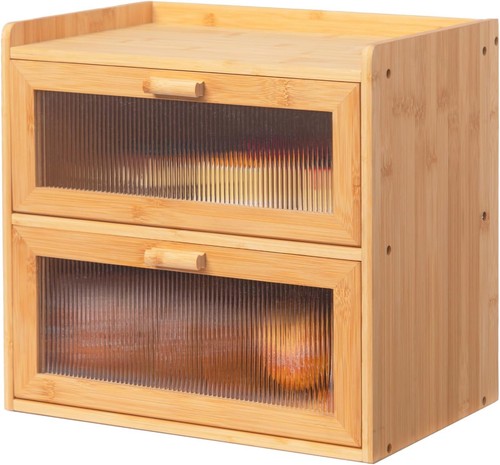 Layer bamboo bread bin with - bread,