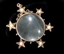 Antique 9ct gold locket - locket, large