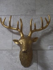 BRAND NEW REALISTIC QUALITY DETAILED STAG HEAD - GOLD COLOUR