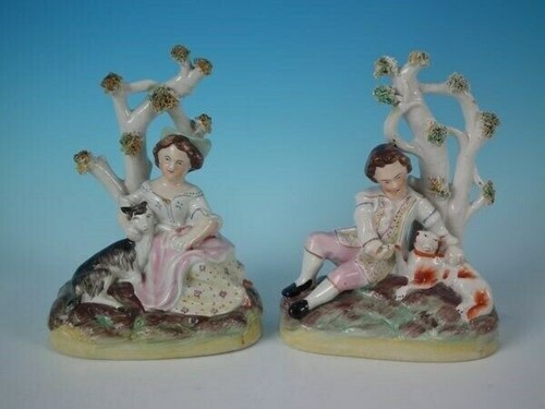 Pair staffordshire figures - figures,