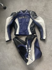 Richa Ladies 2 Piece Motorcycle Leather Suit - Blue black white UK 14 / D 42