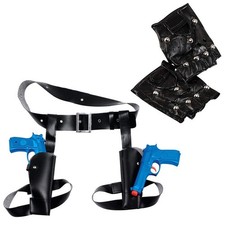 Lara Croft 2PC Set Holster w/Guns & Studded Gloves Tomb Raider Fancy Dress