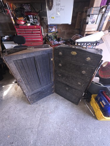 Antique large steamer trunk - antique,