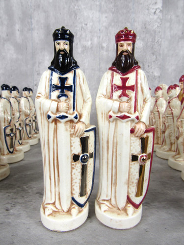Vintage ceramic chess set - vintage,