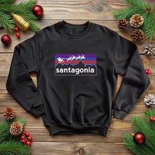 Funny Festive Santagonia like Patagonia Christmas Xmas Jumper Sweater Adult Kids