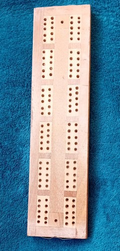 Vintage wooden inlaid cribbage - wooden,