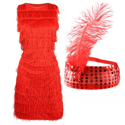 Red flapper dress 1920 - red,