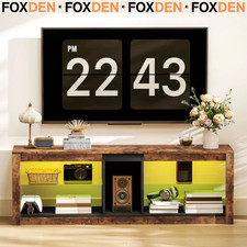 Large Industrial TV Unit Cabinet Stand for 65 Inch with LED Lights 140cm Shelves