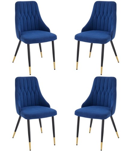 Blue velvet dining chairs - blue,