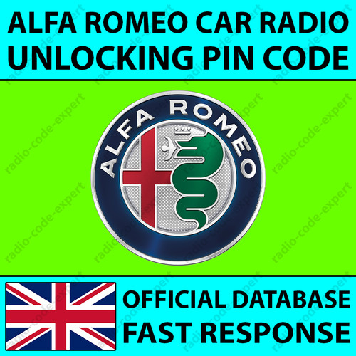 Alfa romeo radio unlocking pin - alfa,