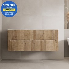 1200mm Oak White Marble Vanity