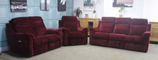 PARKER KNOLL, ARIZONA ELECTRIC POWER PLUS 3+2+1 IN SALERNO RUBY FABRIC RRP £5749