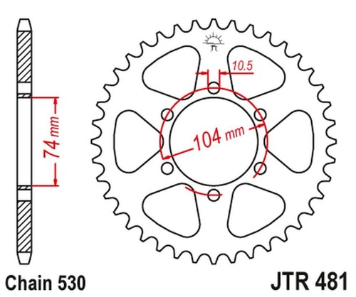 Rear sprocket 481 - 42, kawasaki