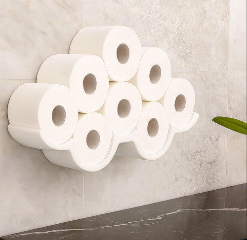 Cloud toilet paper - paper, holder