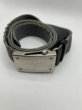 Prada Stretch Utility Belt Silver Buckle 95/38