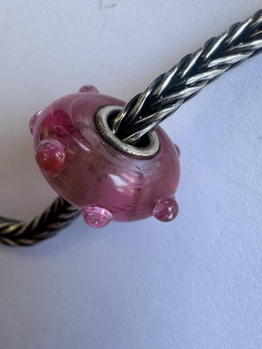 Trollbeads pink bud glass bead - glass,