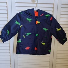 Carter's Navy Dinosaur Hooded Jacket Raincoat Baby Toddler Size 12M