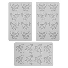  3 Pcs Butterfly Fondant Mold Silicone Molds Chocolate Candy Embossing