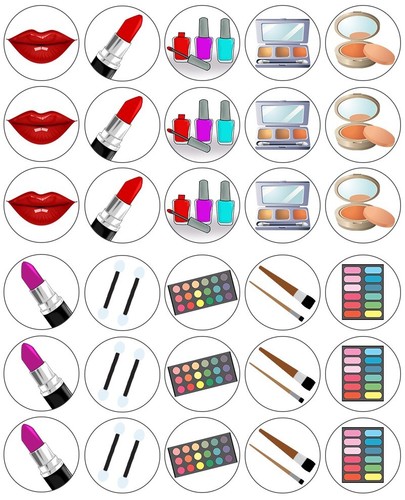 Makeup cupcake toppers - makeup,