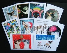 Siamese Cat Art Christmas