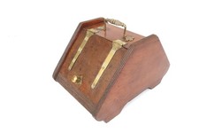 Antique Wooden Purdonium / Coal Box with Brass Fittings & Liner – 50cm
