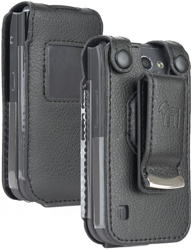 Black vegan leather case - black, with