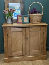 Antique Pine School Cupboard /