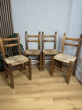 Set Of 4 Rustic Solid Wood