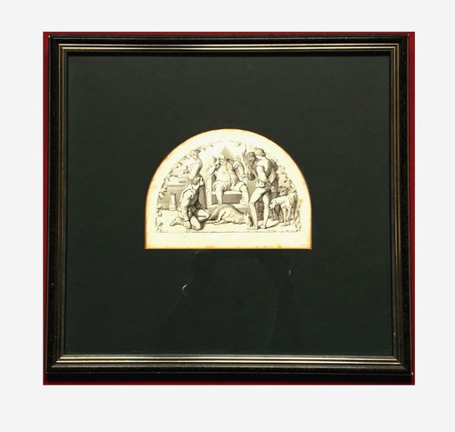 Antique engraving deer hunting - antique,