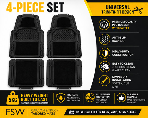 Car floor mats pvc black - mats,