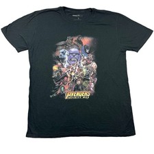 Avengers T Shirt Large Black Avengers Infinity War Film Cinema T Shirt Graphic L
