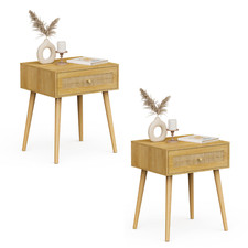 Bedside Tables Set of 2 Rattan