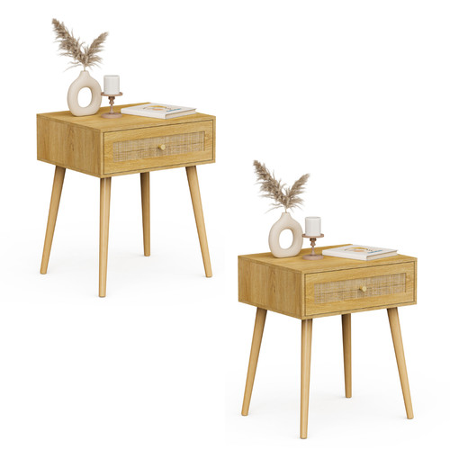 Bedside tables set rattan - bedside,