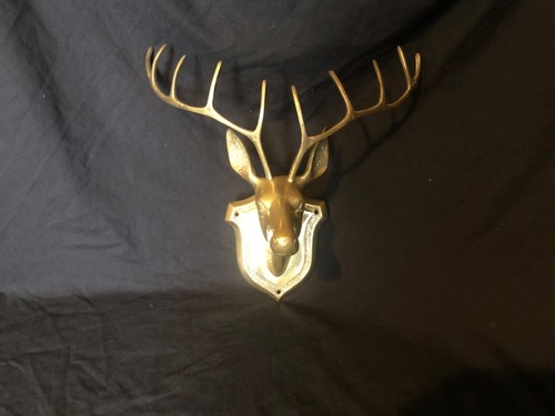 Brass stag head wall art - head,,