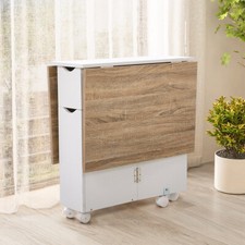 Narrow Kitchen Dining Table Drop Leaf Small Space Extension Breakfast Folding UK