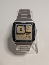 Vintage Seiko Men's Digital Quartz Watch G757-401A Silver Steel 33mm,New Battery