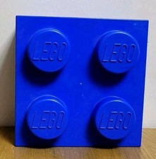 Blue Lego Storage Brick 2x2 Cube 4 Stud Stackable Container Box, Lovely Cond.