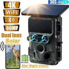 Campark 4K UHD Dual Lens WiFi Trail Wildlife Camera 60MP Hunting Cam with 32GB