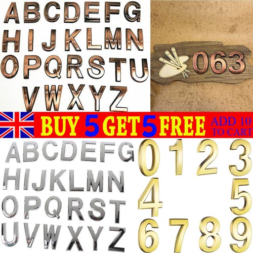 Self adhesive metal letters - 3d,