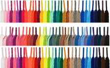 FLAT COLOURED SHOE LACES SHOELACES BOOTLACES - 30 COLOURS - 2 WIDTHS - 5 LENGTHS