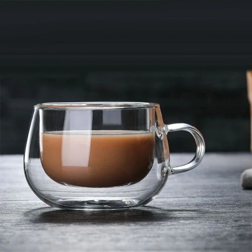 Double wall glass coffee - mug,