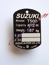 SUZUKI T 500 PLATE