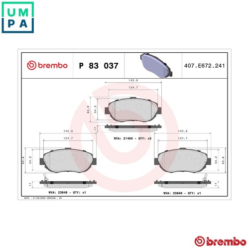 Brake pad set disc - brake,