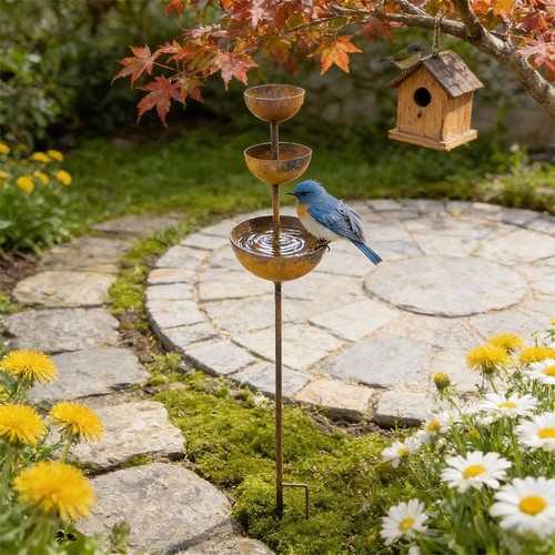 Tier bowl metal - 3-tier, bird