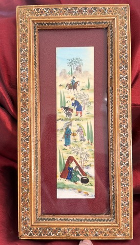 Vtg persian hunting scene - vtg,