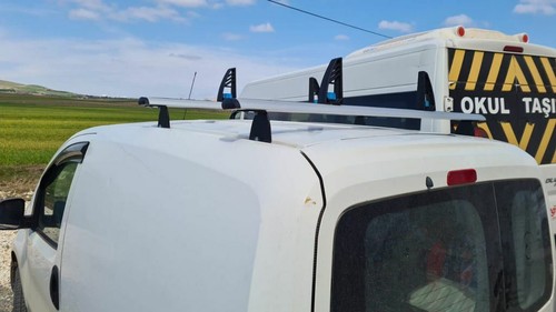 Silver ladder roof rack - silver, cross